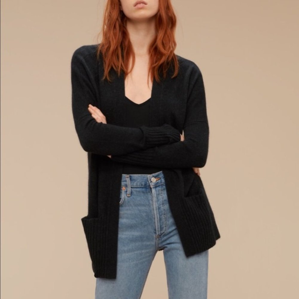 Aritzia talula Lenox black cardigan sweater